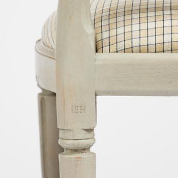 A set of six Gustavian chairs by J. E. Höglander (master in Stockholm 1777-1813).
