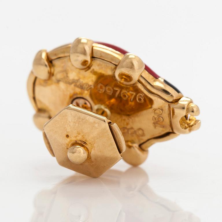 Cartier,  brosch, nyckelpiga, 18K guld och emalj.