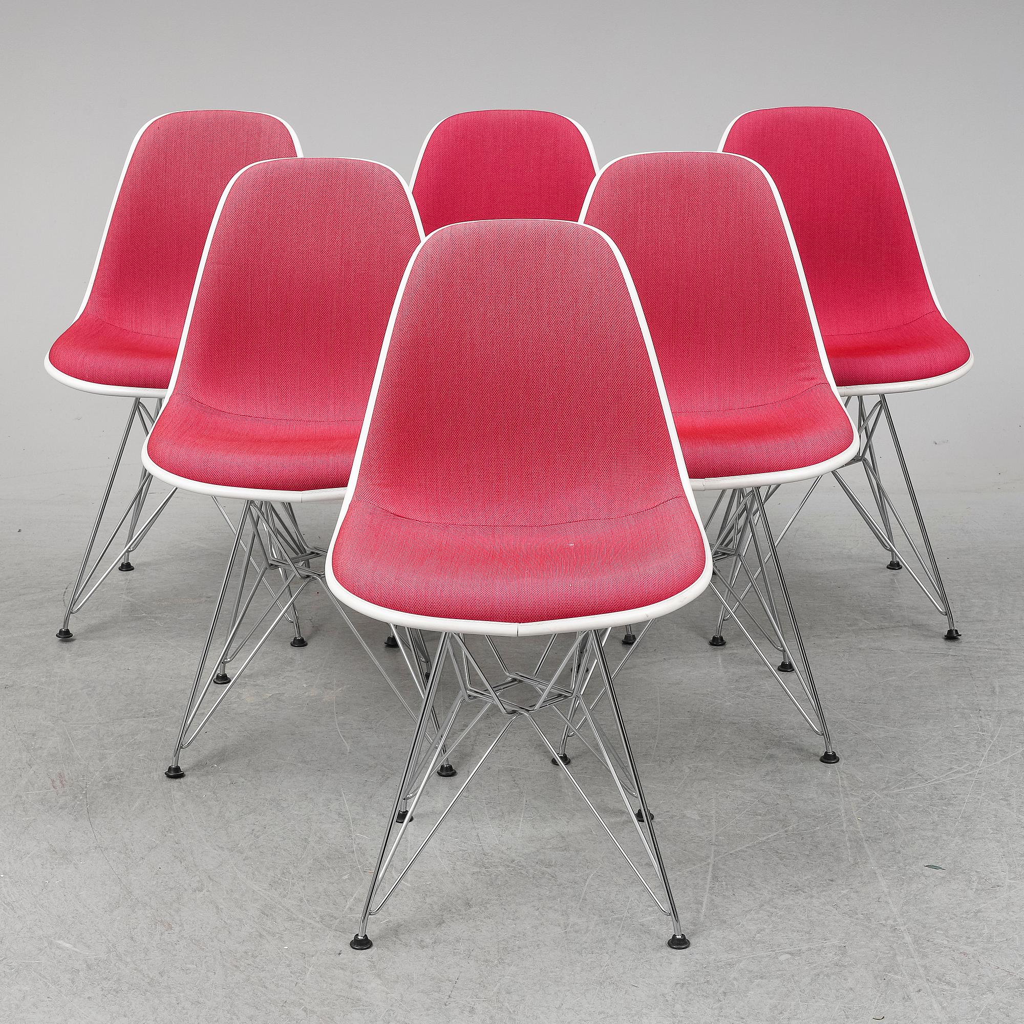 CHARLES AND RAY EAMES, six DSR chairs, Vitra, 2012.