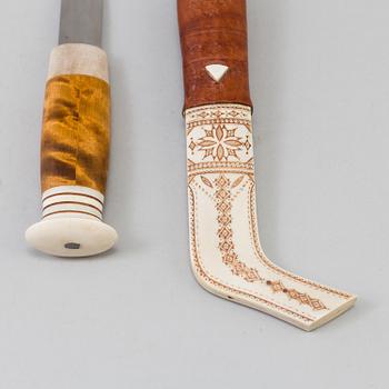 traditional sami knife by Per Sunna, 20 th century.