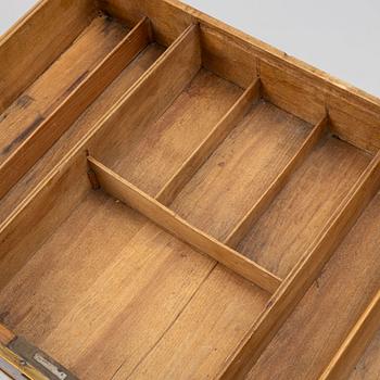 A late gustavian mahogany table, late 18th century.