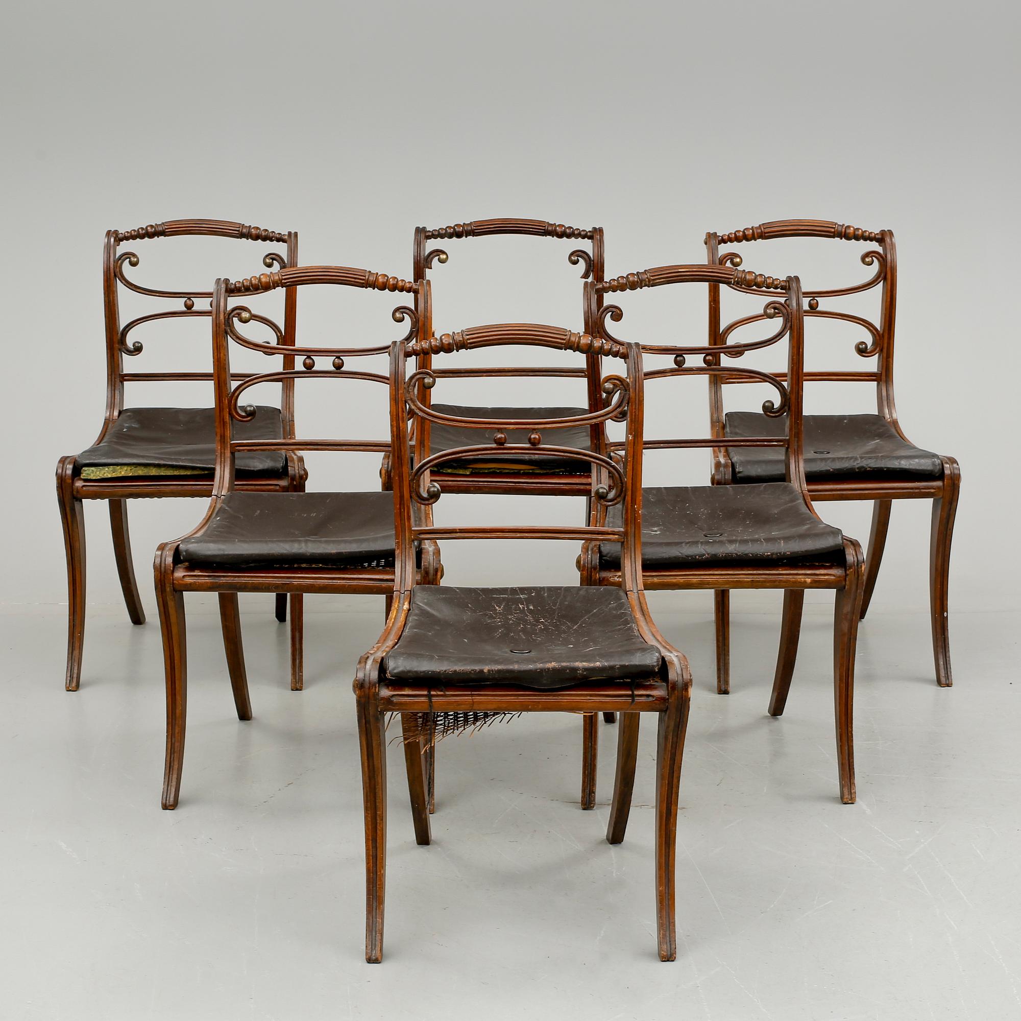 STOLAR, 6 st, England, 1800-talets andra hälft.