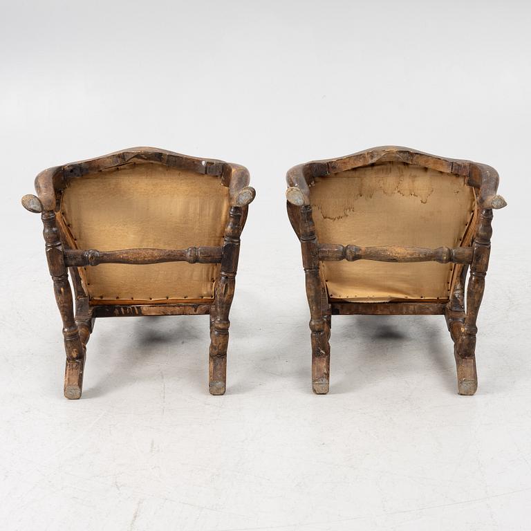 A pair of late 18th century Rococo chairs.