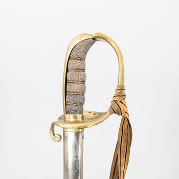 A Swedish infantryofficer's sabre, with scabbard.