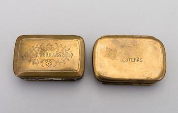 Ten 19th century snuff boxes, one from the 18th century. Sweden, Finland, Holland.