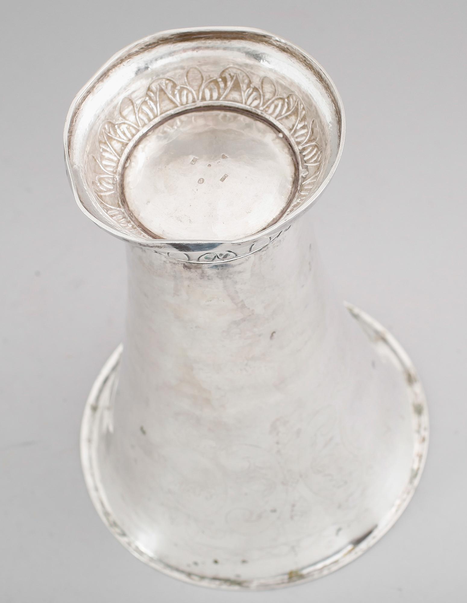 BÄGARE, silver, Per Erik Sundberg, Trosa 1854. Vikt ca 396 gram.