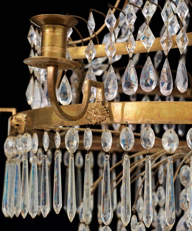 A late Gustavian circa 1800 seven-light chandelier.