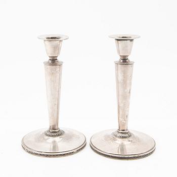 Eric Råström, Candelsticks, a pair, silver, CG Råström, Stockholm 1965.