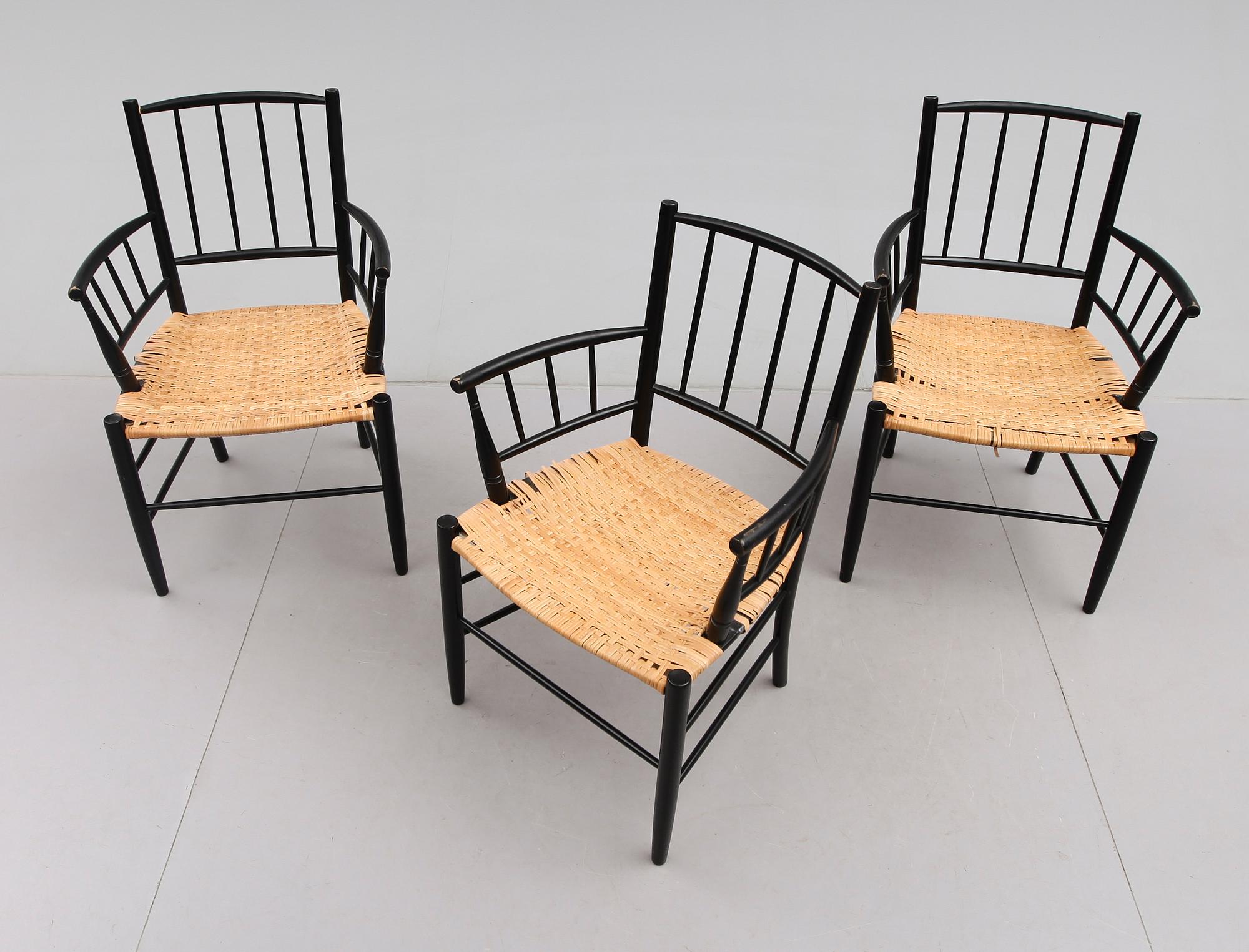 KARMSTOLAR, 3 st, Gemla, Diö, 1900-talets andra hälft.