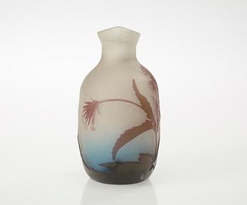 An Emile Gallé Art Noveau cameo glass vase.