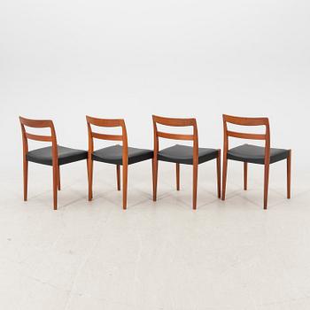 Nils Jonsson, a set of four mid 1900s teak chairs Bjärnum.