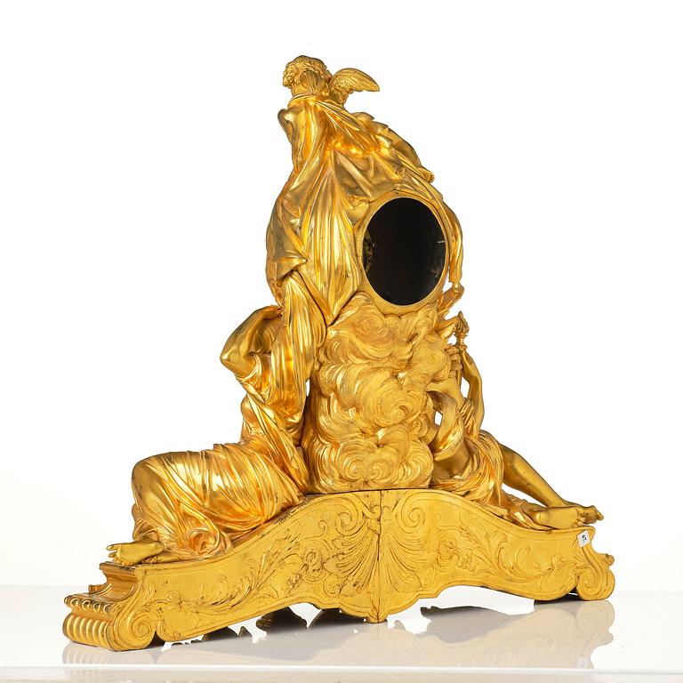 A Napoleon III ormolu mantel clock.