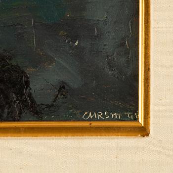 Christer Strömholm, oil on panel, signed and dated -41.