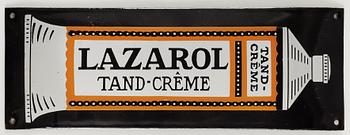 An enamel sign, ""Lazarol Tand-Crême", 20th Century.