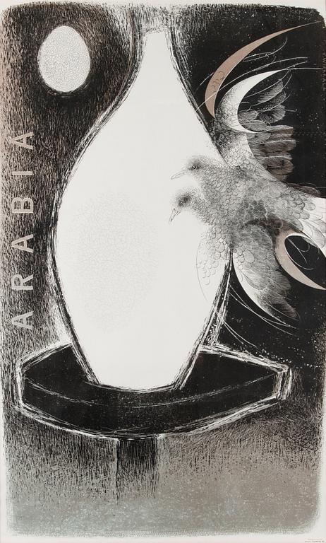 POSTER, litography, plate signed T. Wirkkala. Oy Tilgmann Ab, mid-20th century.