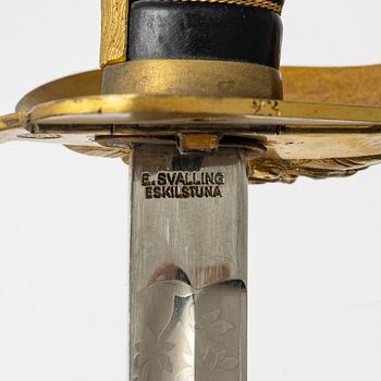 A Swedish Navy officer's sword with scabbard, second part of the 19th Century.