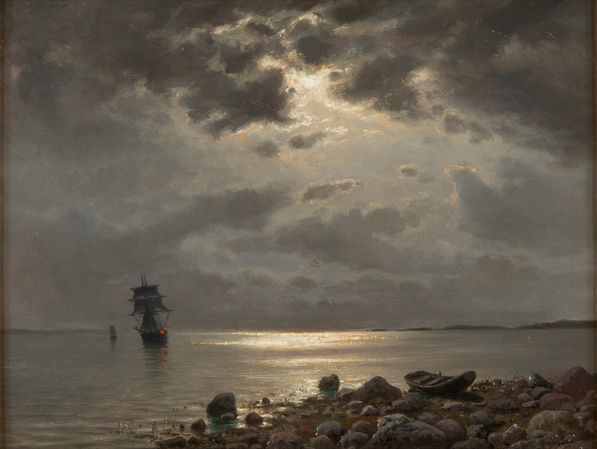 Oscar Kleineh, Segelfartyg och strandklippor.