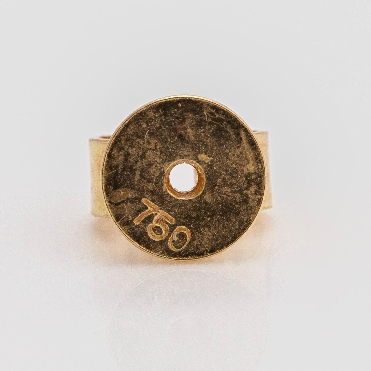 Örhängen och ring, 18K guld med jadeit, smaragder och små diamanter.