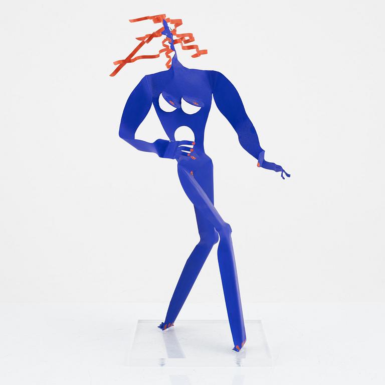 Timo Solin, a painted metal sculpture, signed.