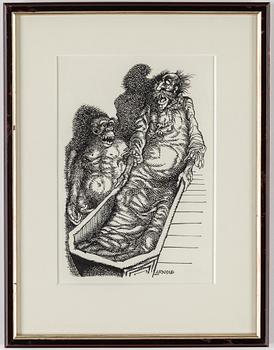 HANS ARNOLD, tusch, signerad.