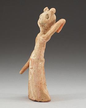 A potted figure of a dancer, Tang dynasty (618-907).