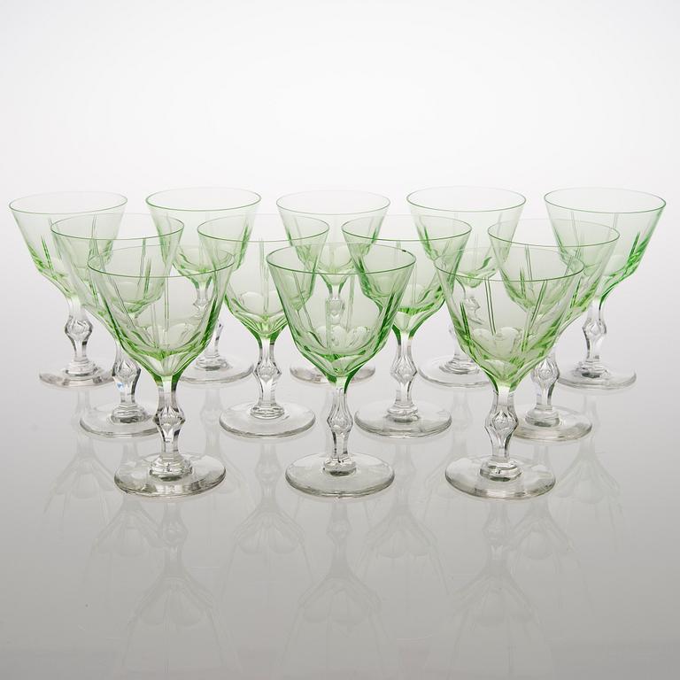 A 72-piece set of footed glassware from the first half of the 20th Century.