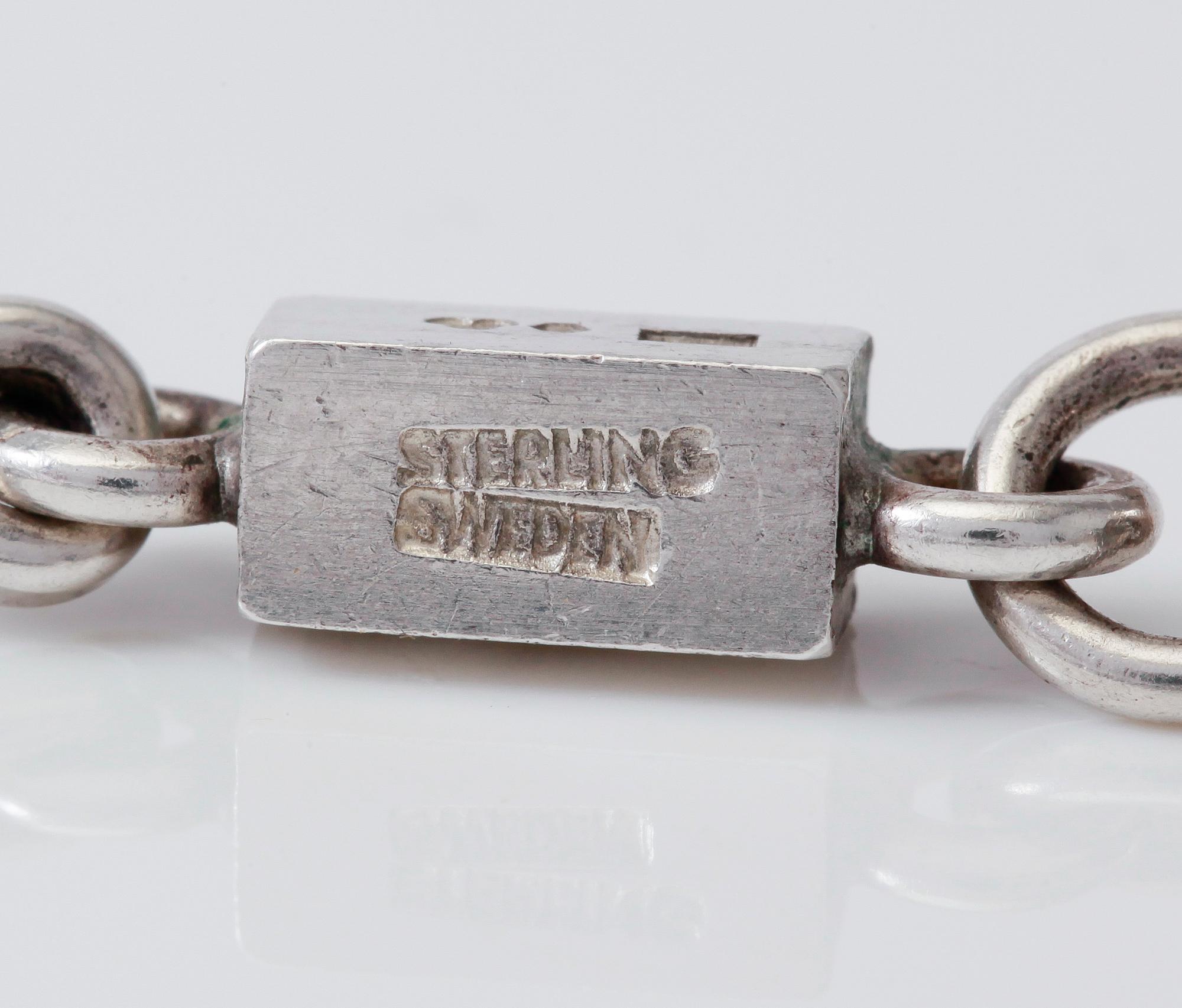 COLLIER, sterlingsilver, Wiwen Nilsson, Lund 1973.