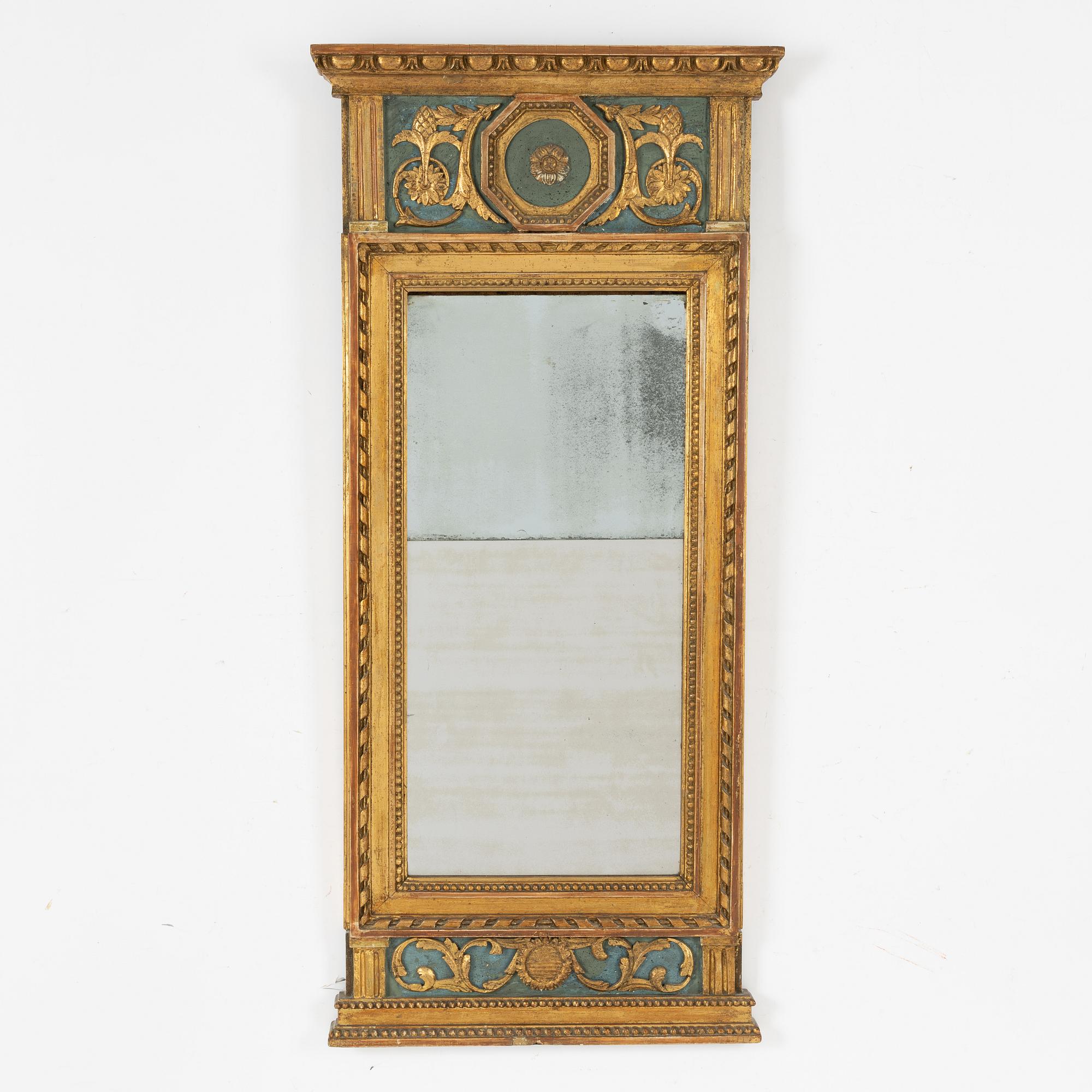 A late Gustavian mirror, circa 1800.
