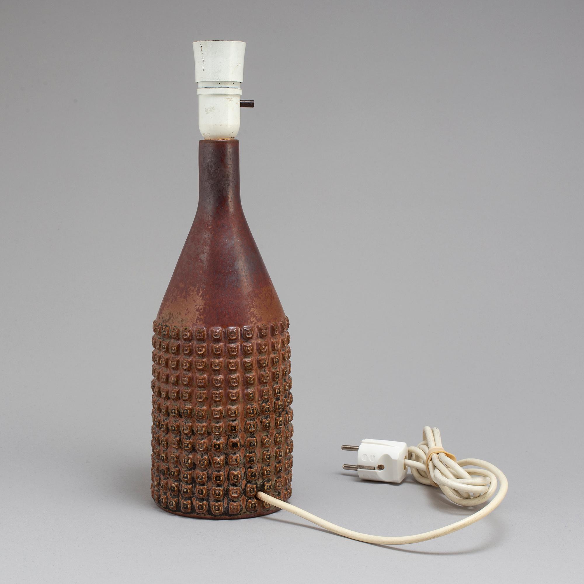 STIG LINDBERG, a stoneware table lamp. Gustavsberg.