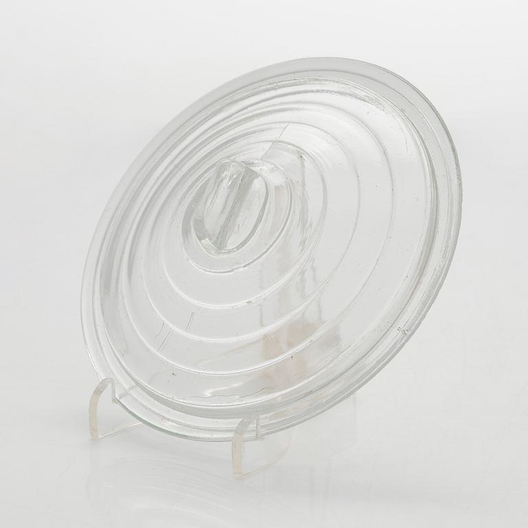 Aino Aalto, A 1940's butter box and plate, "Bölgeblick" for Karhula Glassworks, Finland.