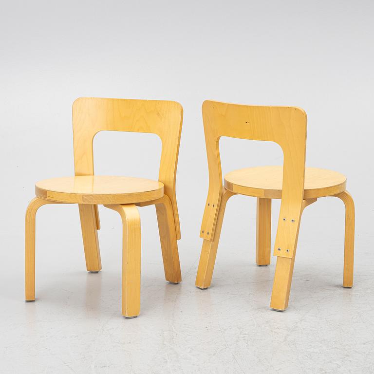 Alvar Aalto, children's chairs, 6 pcs, Artek, Finland.