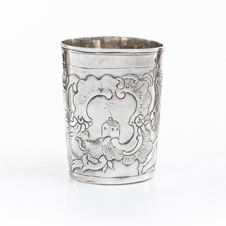 A Russian silver beaker, Moscow 1760s, unclear marks, probably Alexander Gillibrand (active 1753-1790).