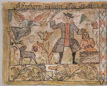 A FOLK ART WALL PAINTING FROM 1762. Sweden.