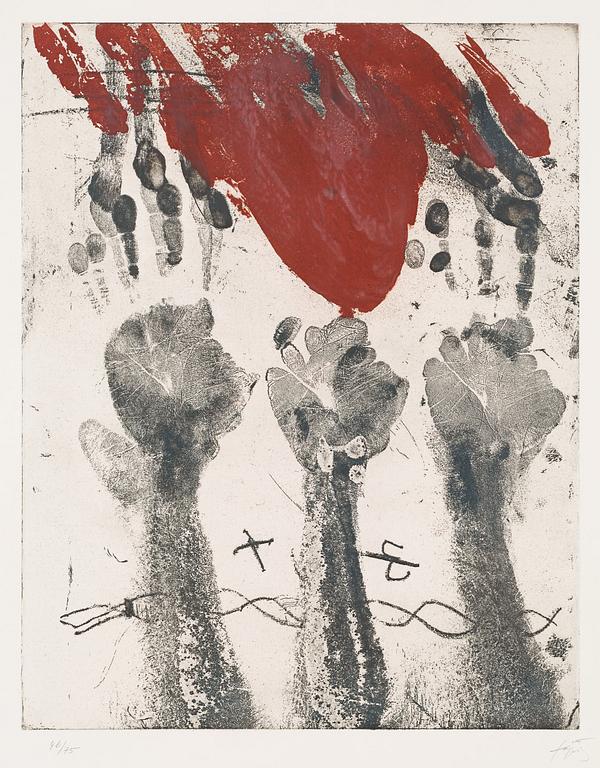 Antoni Tàpies, "Empreintes de mains".
