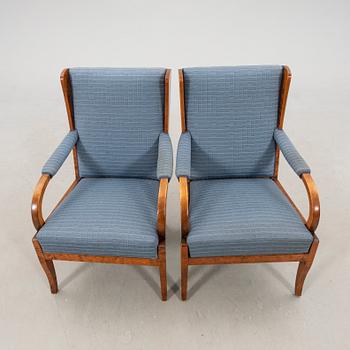 Armchairs, a pair from the 1930s/40s.