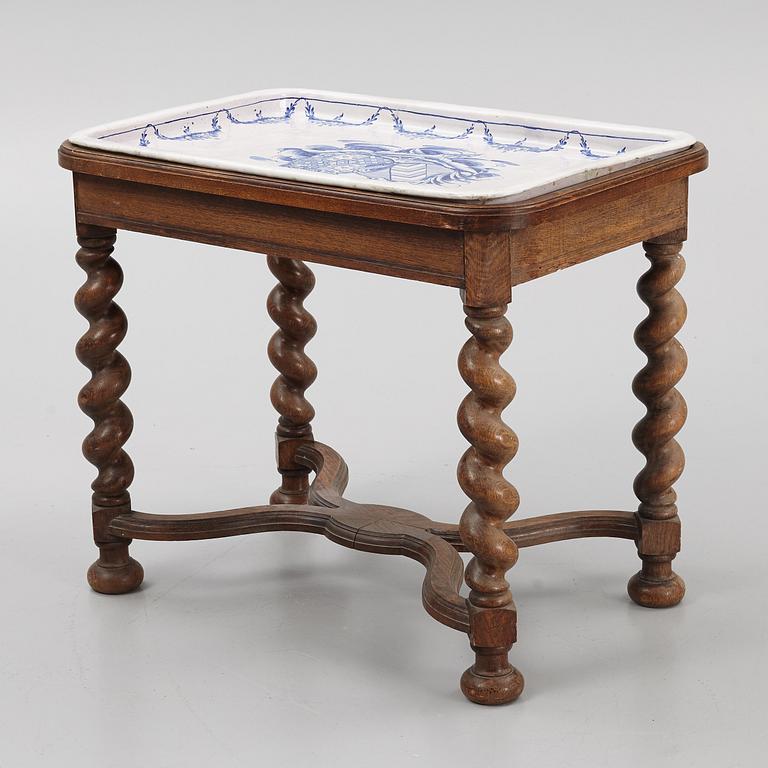 A faience tea table from Rörstrand, later part of the 18th century.