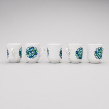 A 10-piece Marina porcelain coffee set by Arabia, 1970s.