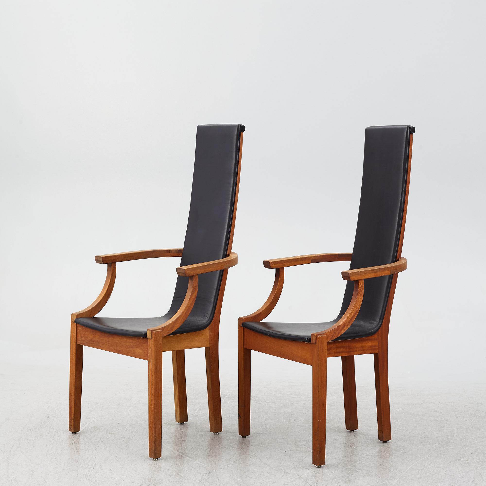 Leo Johansson,  a pair of 'Diabas' armchairs, Eje Ström AB, circa 2000.