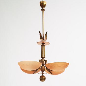 Harald Notini, chandelier, model "10034", Arvid Böhlmarks Lamp Factory, 1930s.