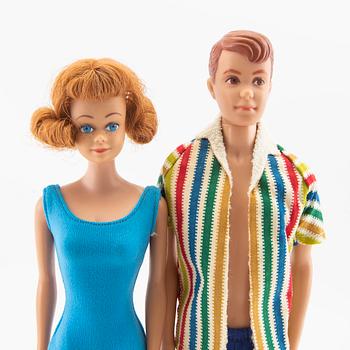 Midge and Allan, dolls 2 pcs. vintage "Midge" Mattel 1964, "Allan" Mattel 1964.