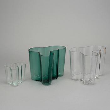 VASER 3 st & SKÅL, "Savoy", Alvar Aalto, Iittala.