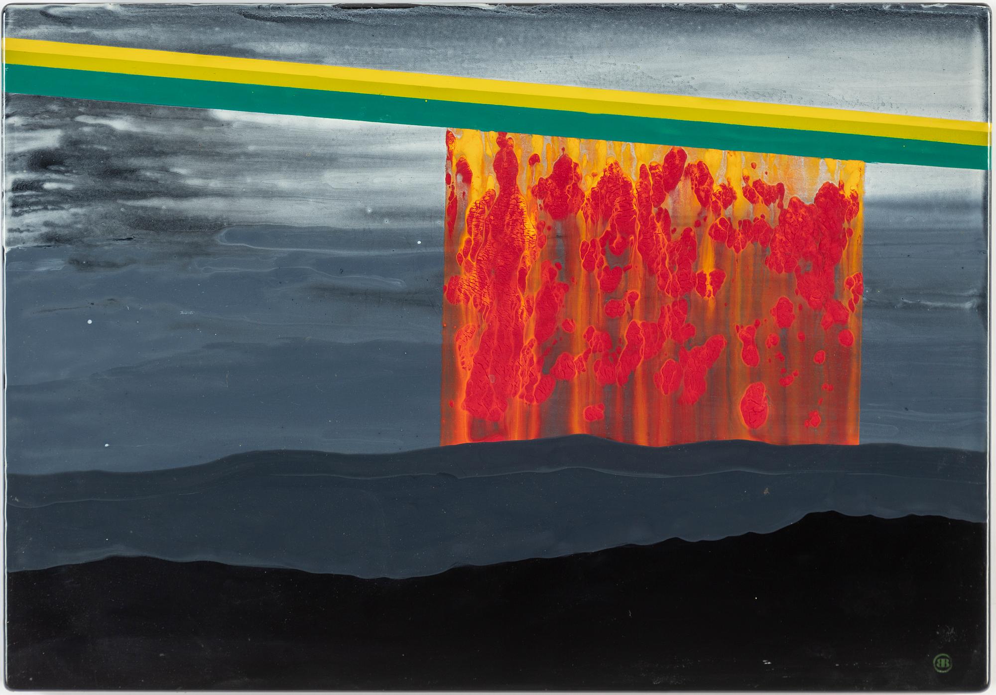 BENGT BERGLUND, enamel, signed and dated Gustavsberg -74.