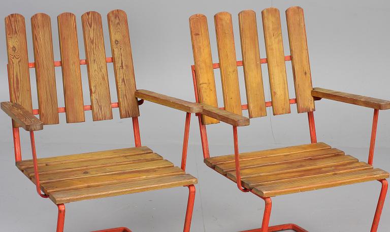 TRÄGÅRDSSTOLAR, ett par. Grythyttan "A2"1940-tal.