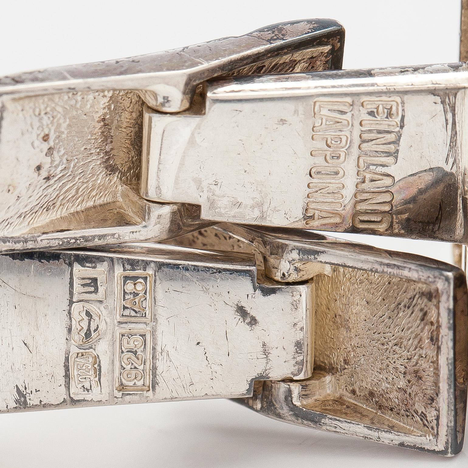 Björn Weckström, manschettknappar, "Polaris", silver, Lapponia 1978.