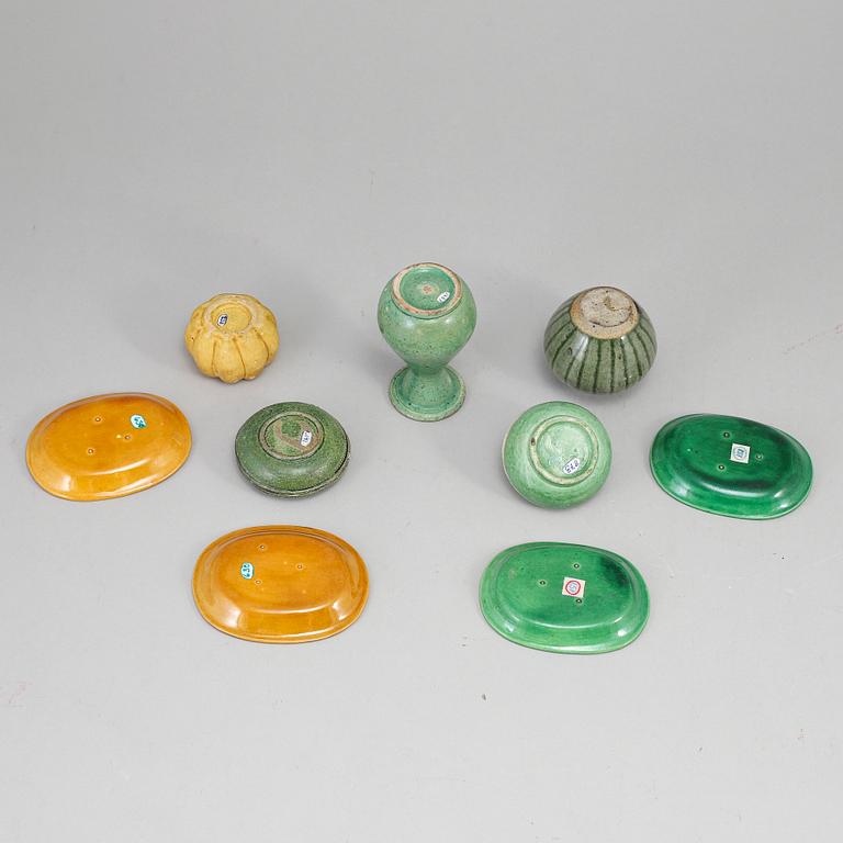 A group of nine South east asian ceramic objects, mostly Ming dynasty, also Qing and 20th century.