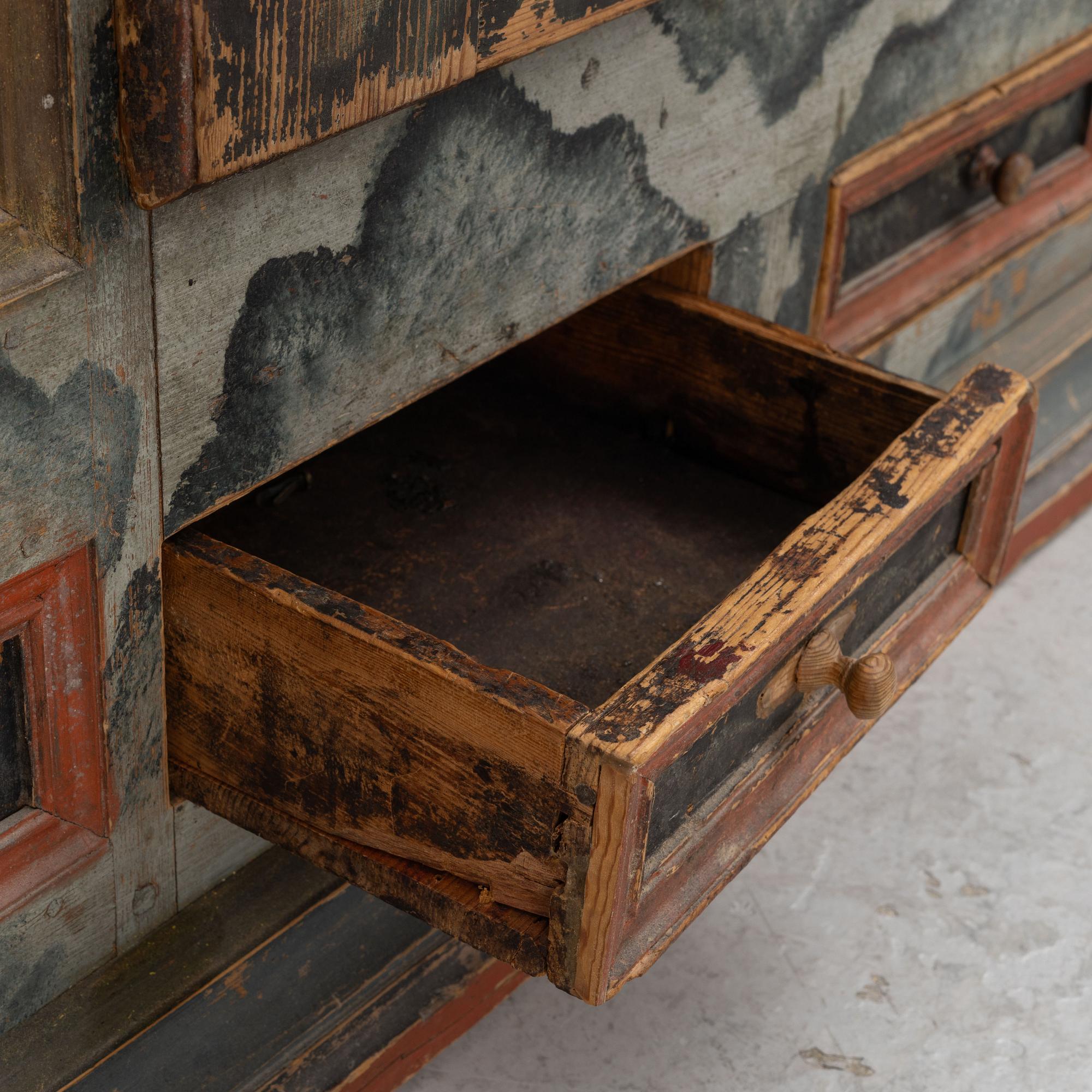 A painted cabinet, Järvsö, Sweden, dated 1816.