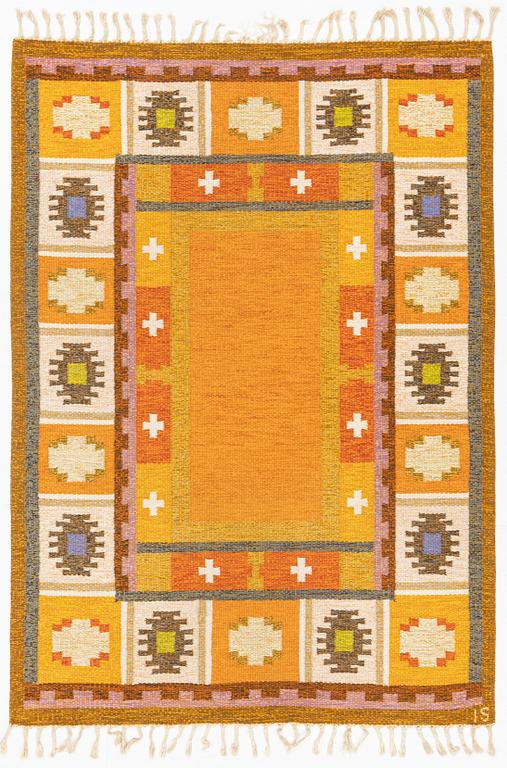 Ingegerd Silow, matta, rölakan, singerad IS, 164 x 232 cm.