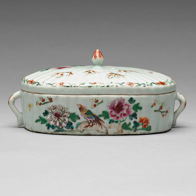 A famille rose tureen with cover, Qing dynasty, Qianlong (1736-95).