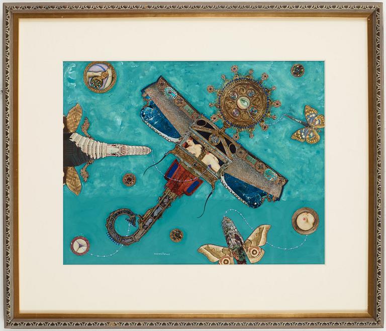 MAX WALTER SVANBERG, mixed media with collage, signed and dated -63.