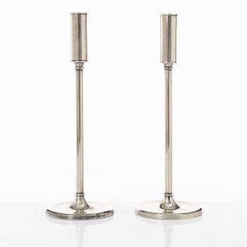 A pair of Swedish silver candlesticks, marks of Tore Eldh, K&EC, Gothenburg 1965-1967.